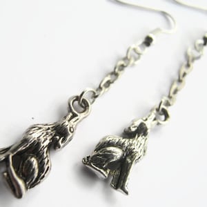 Howling Coyote Earrings, Desert Dangle Earrings, Totem Animal Nature, Southwestern Personalized, Hypoallergenic Ear Hooks, READY To SHIP