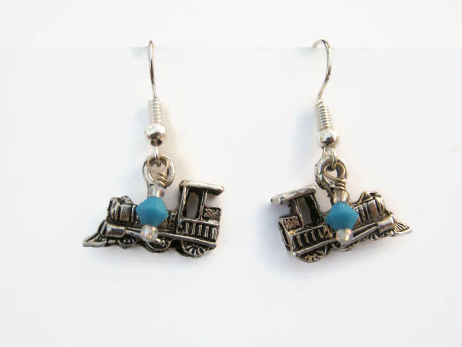 Train Earrings Antiqued Silver Earrings Etsy