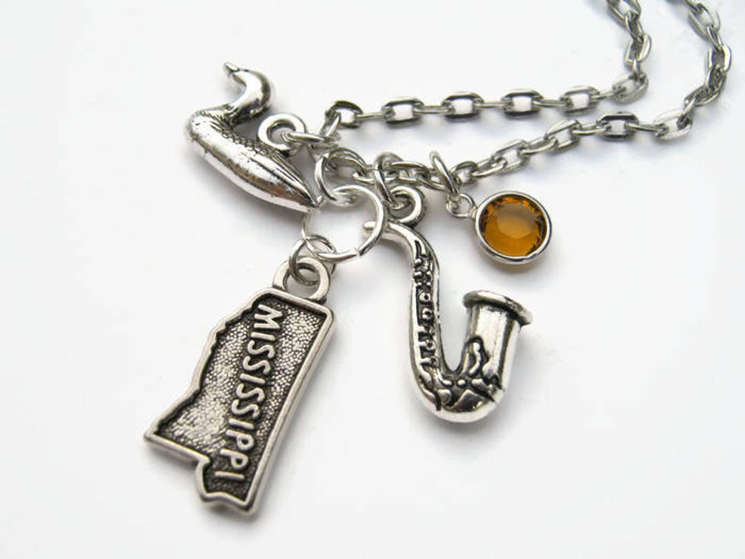 Personalized Mississippi Necklace US State Map Necklace Etsy