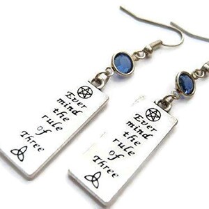 Toujours attention à la règle des trois boucles d’oreilles en pierre de naissance, bijoux en pentacle personnalisés, cadeau Wiccan, Wicca Triquetra, sur crochets d’oreille hypoallergéniques