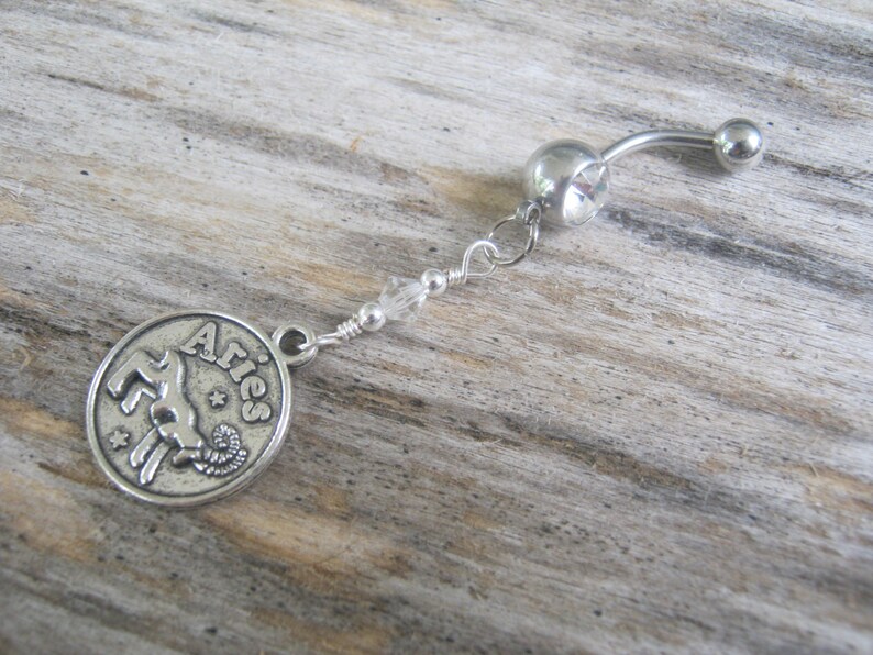 Aries Belly Ring Zodiac Belly Button Jewelry Personalized Etsy
