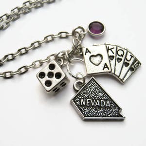 Collier Nevada personnalisé, Collier carte de l’État américain, Bijoux Nevada, Collier de pierre de naissance personnalisé, Collier de géographie, Choisissez votre longueur