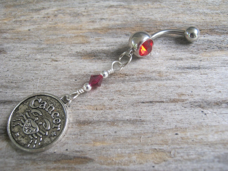 Zodiac Cancer Belly Ring Belly Button Jewelry Personalized Etsy