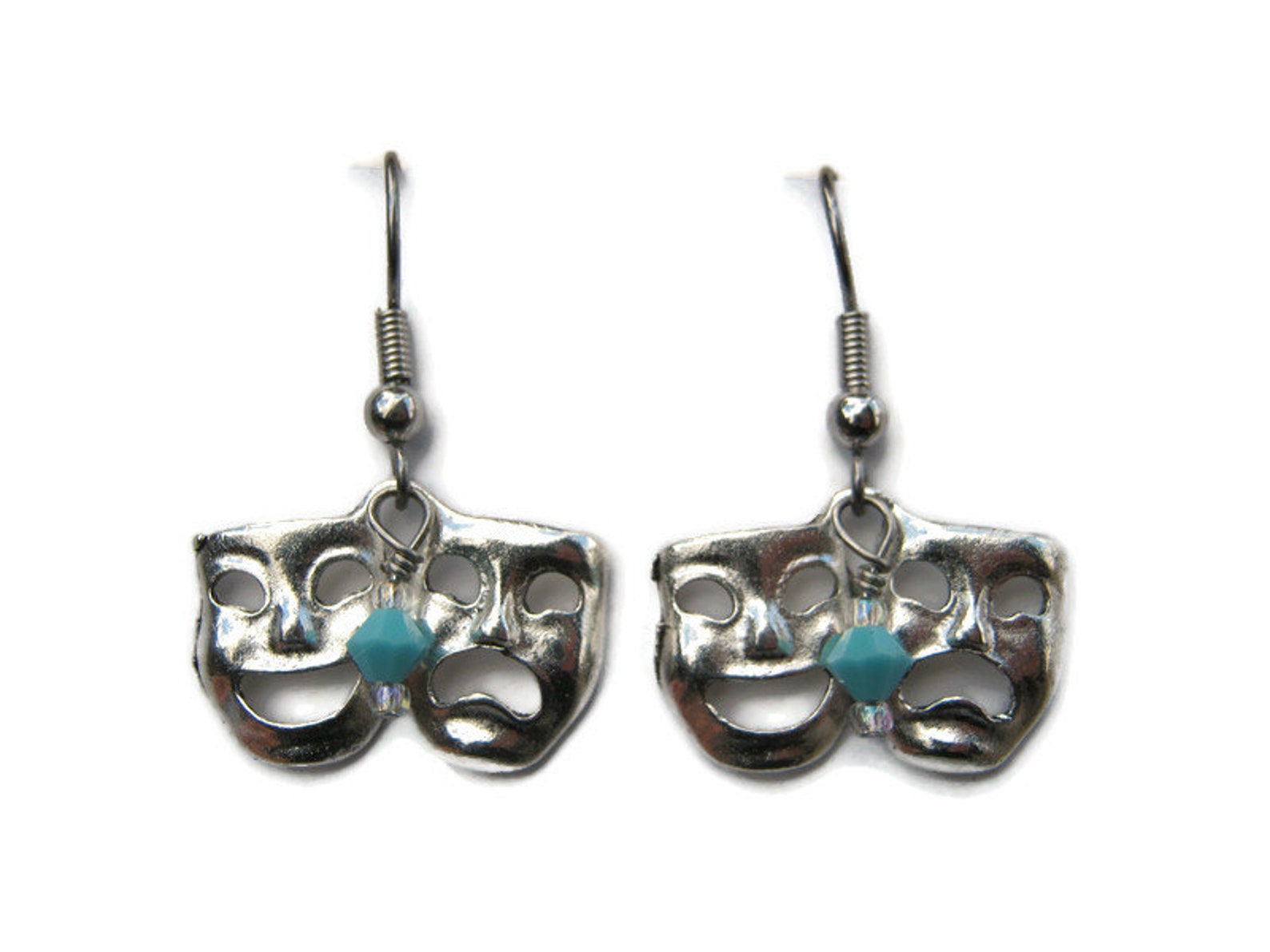 Comedy Tragedy Mask Earrings Theater Earrings Drama Etsy