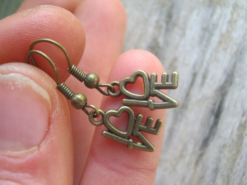 Romantic Earrings Tiny LOVE Earrings READY To Ship Dainty Love Heart Earrings Silver or Bronze