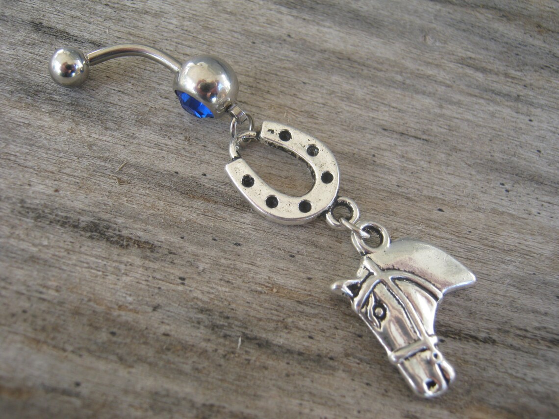 Good Luck Horse Belly Ring Country Western Belly Button Ring Etsy