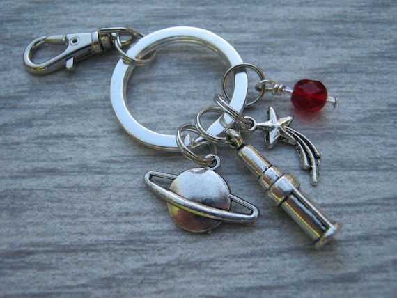Astronomer Keychain Personalized Targazer Zipper Pull Astronomy
