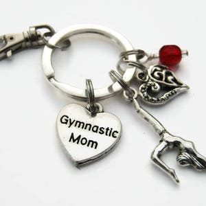 Gymnastic Mom Keychain, Gymnastics Zipper Pull,  Personalized Accessory, Athletic Keychain Lanyard, Gymnast Mother Gift, Sports Inspired