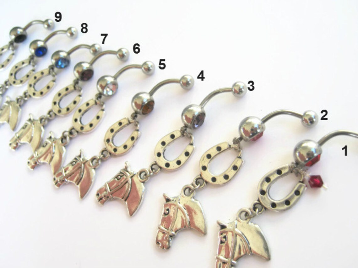 Good Luck Horse Belly Ring Country Western Belly Button Ring Etsy
