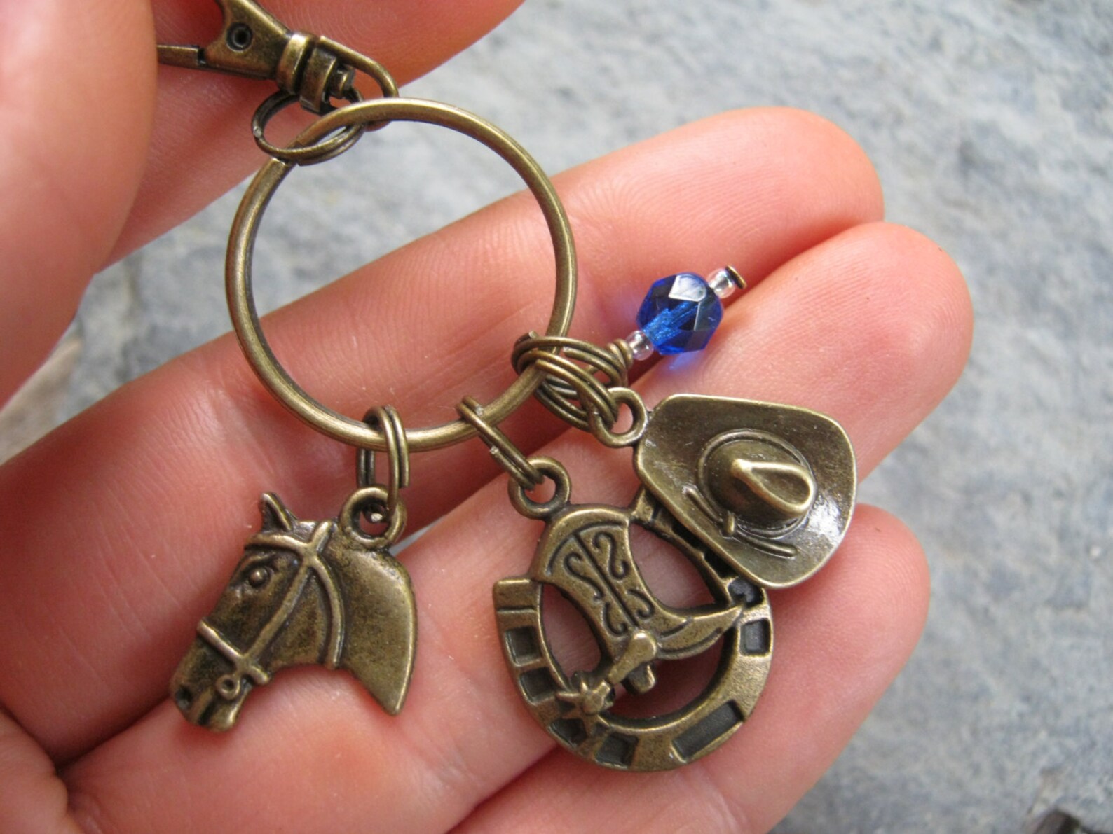 Country Western Keychain BRONZE Cowboy Hat Zipper Pull Etsy