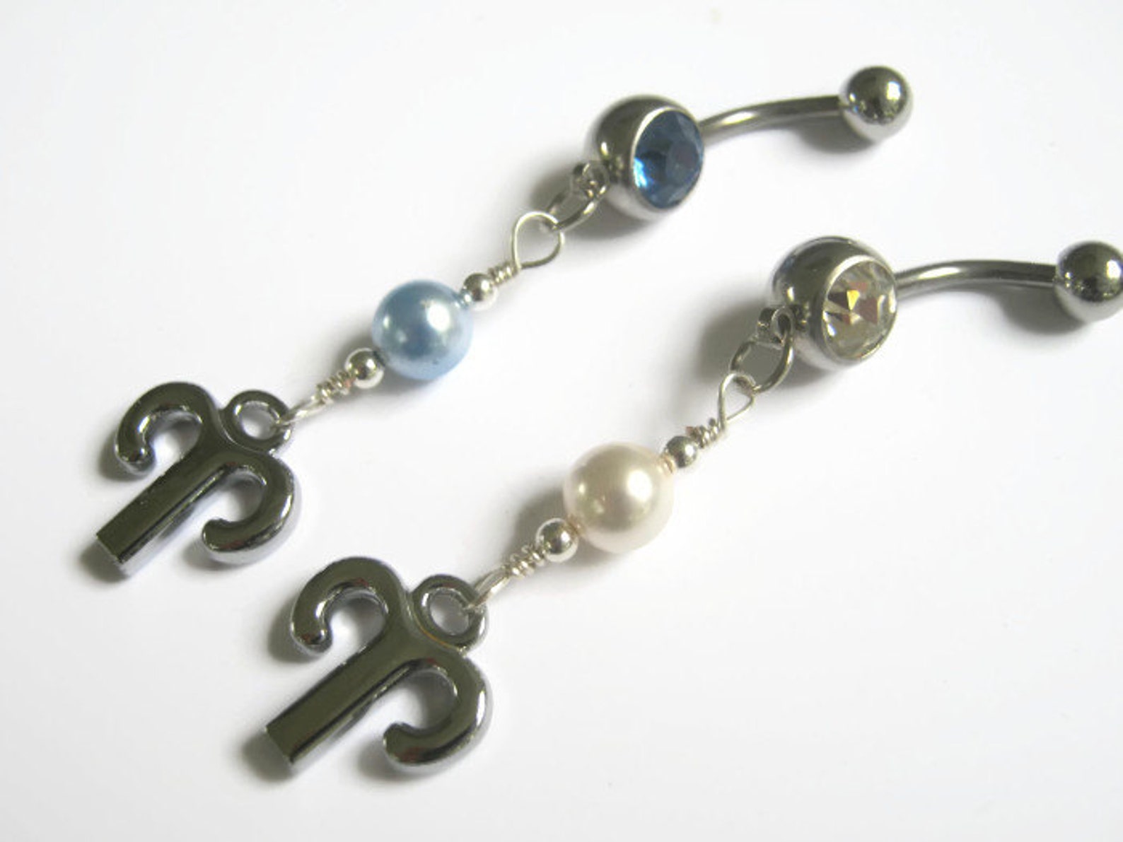 Aries Belly Ring CHROME Zodiac Belly Button Jewelry Faux Etsy