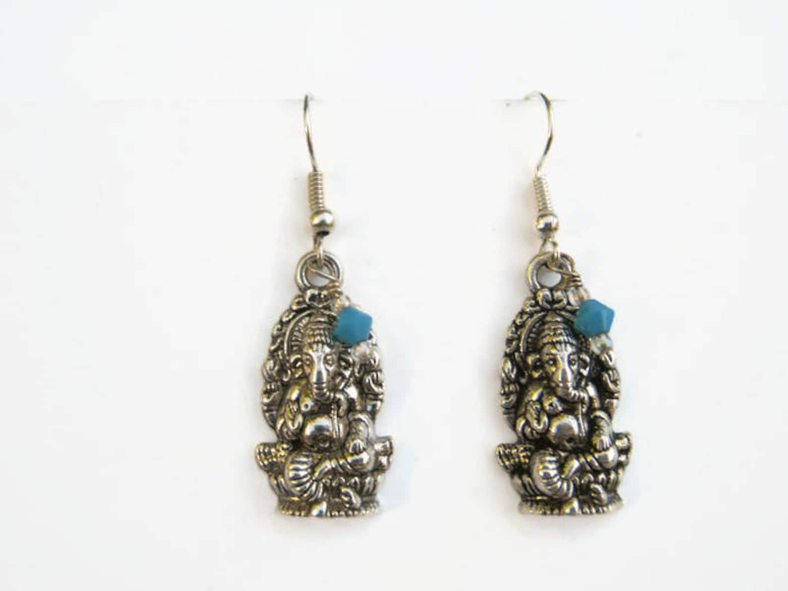 SILVER or BRONZE Ganesh Earrings Hinduism Earrings Hindu Etsy