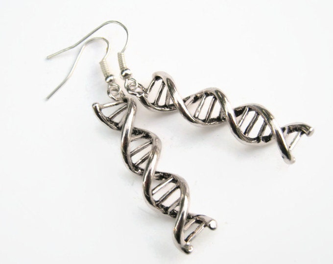 DNA Strand Earrings Double Helix Earrings Scientist Dangle Etsy