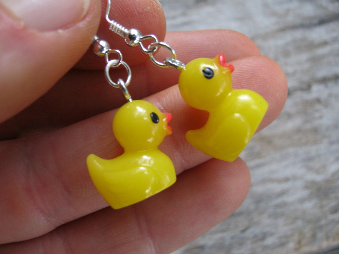 Rubber Ducky Earrings Rubber Duckie Earrings Bath Time Etsy