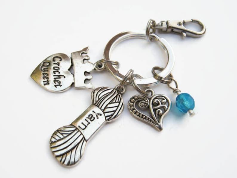 Crochet Queen Keychain Crocheter Zipper Pull Personalized Etsy