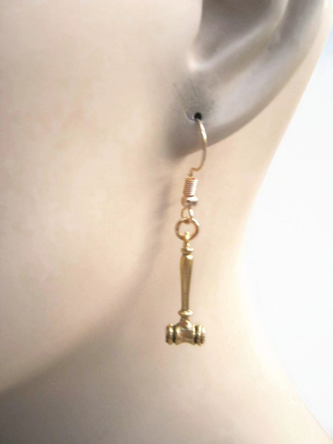 Gold Gavel Earrings 24K Gold Plated Judge Charm Earrings Etsy