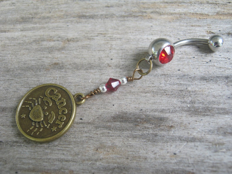 Zodiac Cancer Belly Ring BRONZE Belly Button Jewelry Etsy