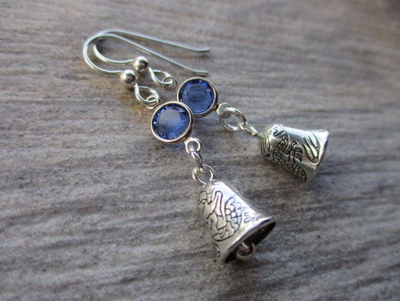 Bell Birthstone Earrings, Personalized Music Earrings, Musician