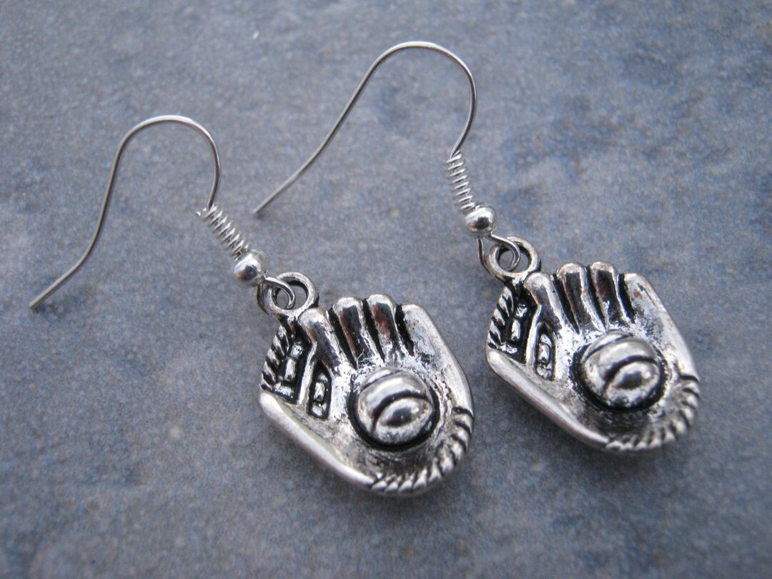 Baseball Glove Earrings Personalized Baseball Earrings Etsy.de