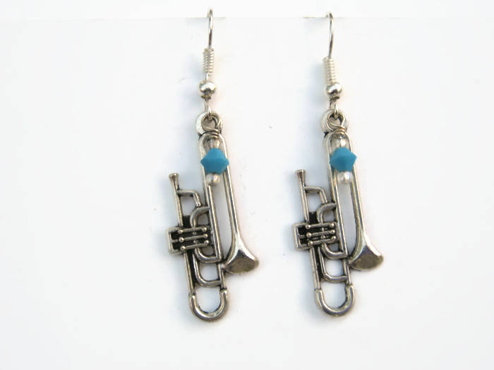 Trombone Earrings Personalized Earrings Music Charm Jewelry Etsy