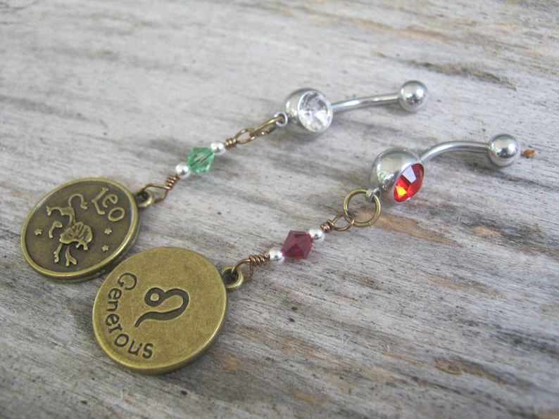 Leo Lion Belly Ring BRONZE Belly Button Jewelry Personalized Etsy UK