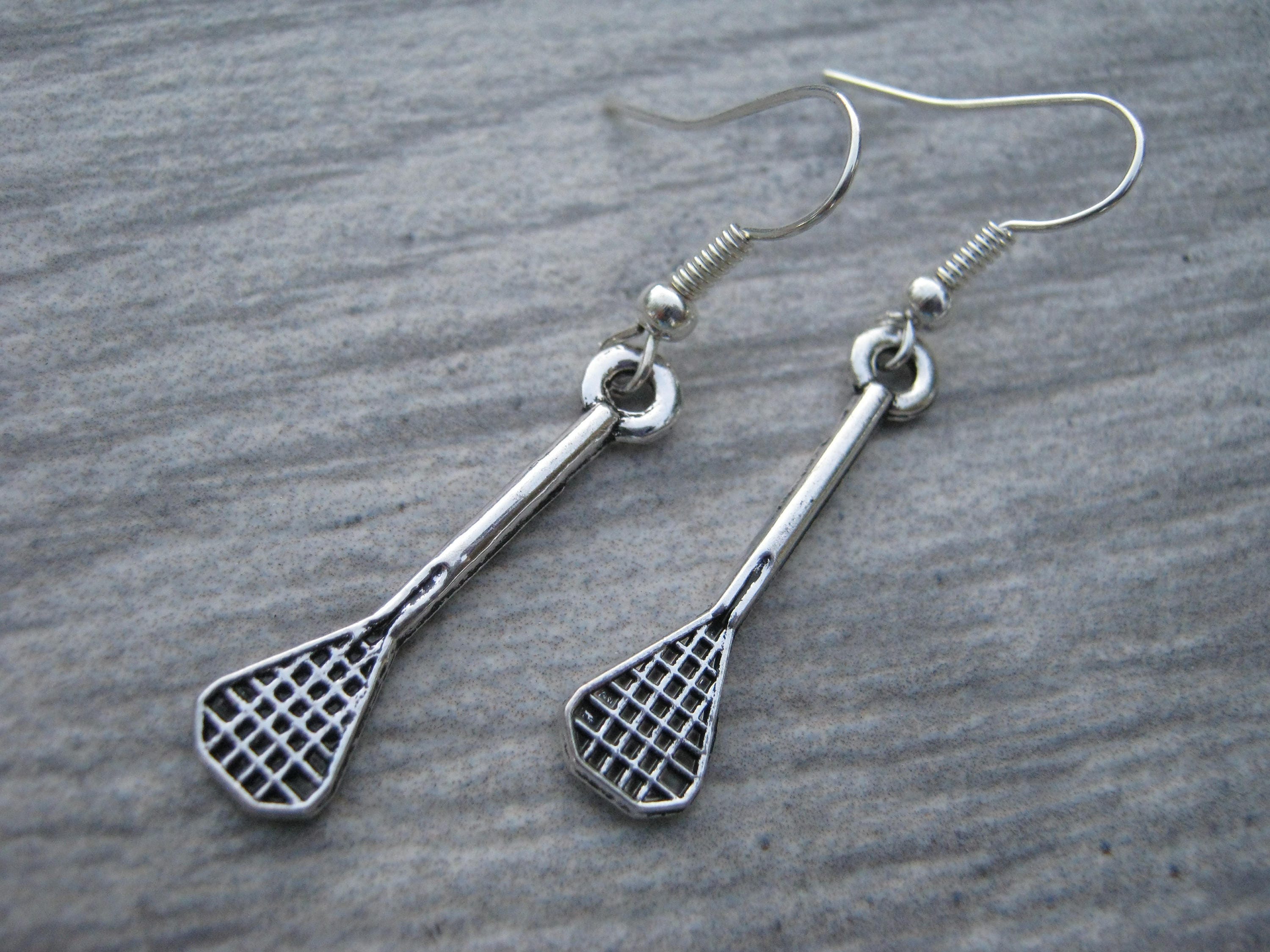 Lacrosse Stick Earrings Personalized Birthstone Earrings Etsy