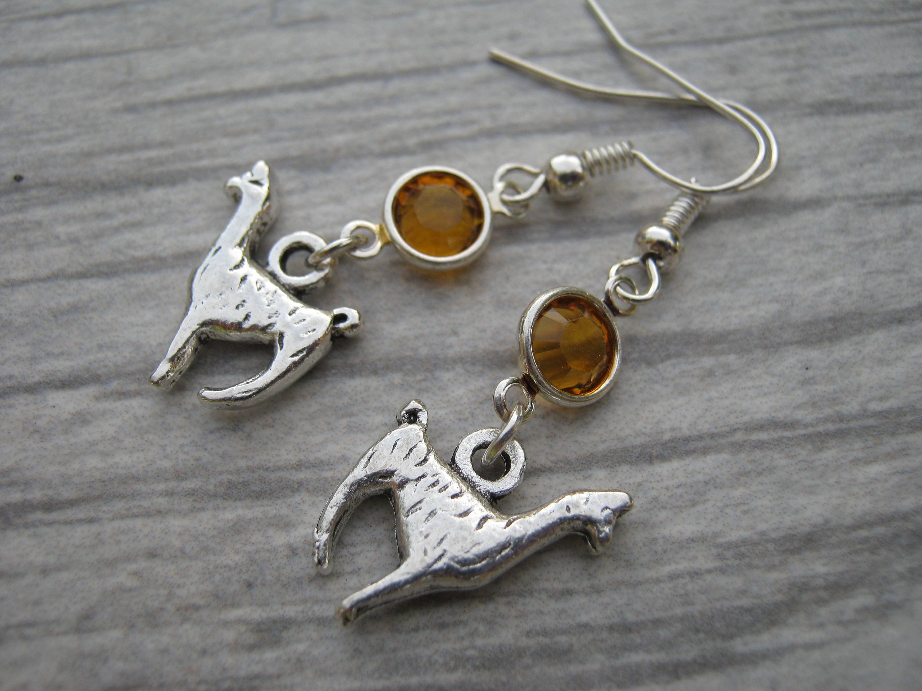 Personalized Alpaca Earrings Pack Animal Earrings Llama Birthstone Earrings