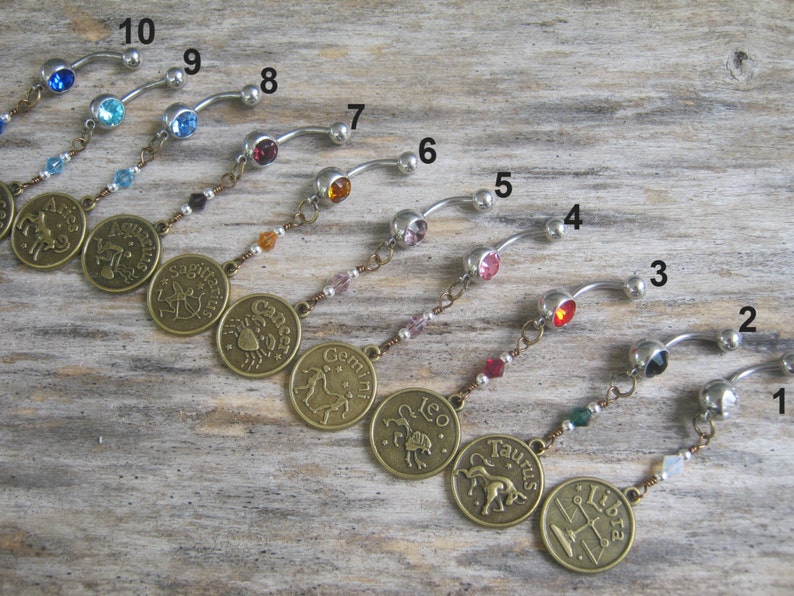 Zodiac Cancer Belly Ring BRONZE Belly Button Jewelry Etsy