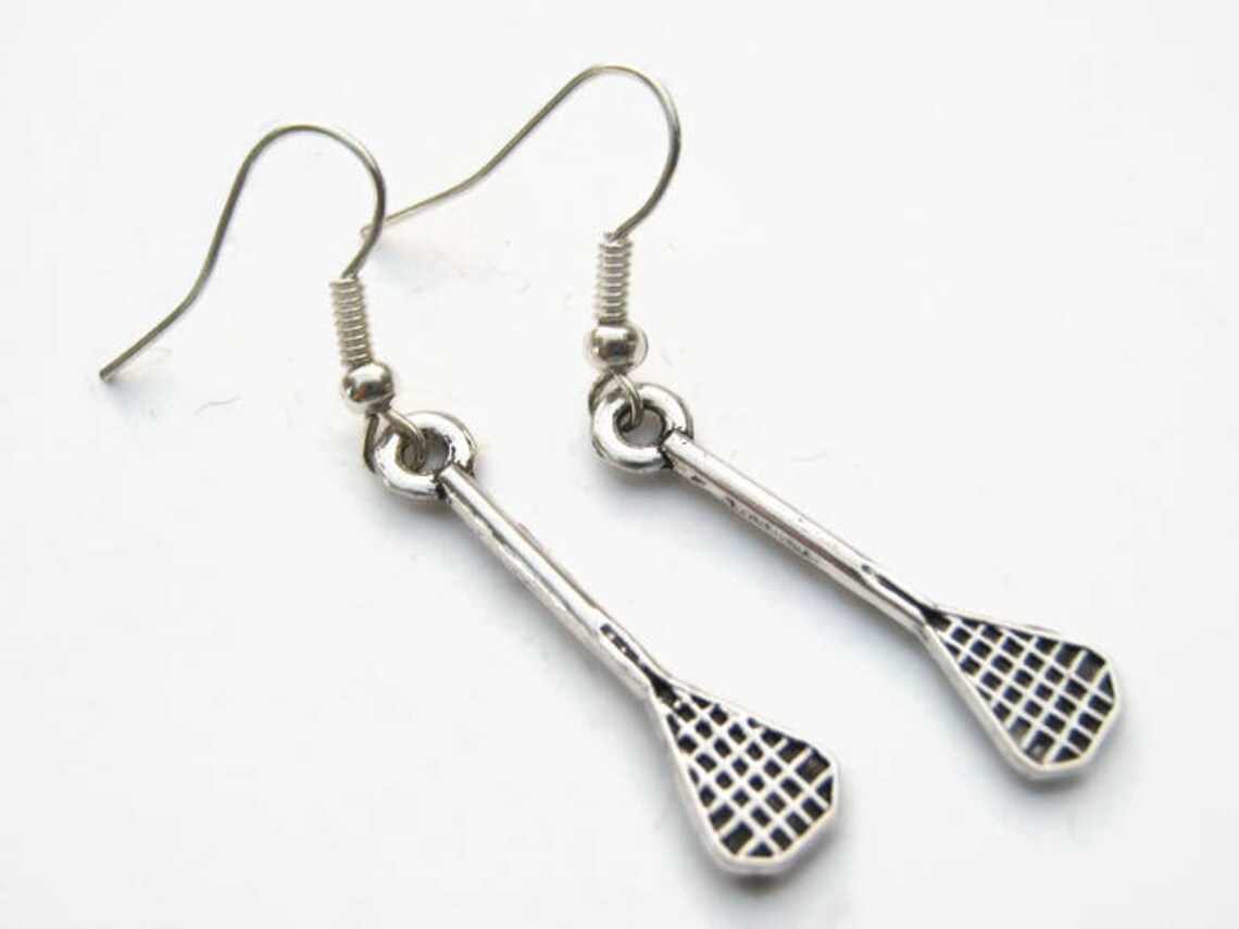 Lacrosse Stick Earrings Personalized Birthstone Earrings Etsy