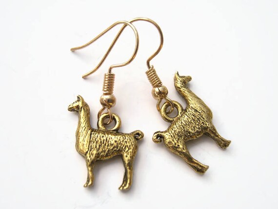 Gold llama deals earrings