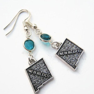 Pendientes de piedra de nacimiento de Nuevo México, Pendientes de geografía personalizada, Pendientes del estado de EE. UU., Regalo de Nuevo México, Joyería de Nuevo México