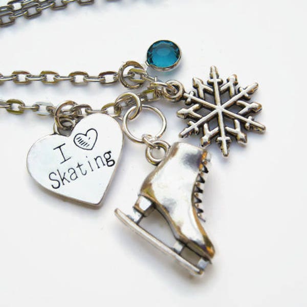Ice Skating Necklace Etsy