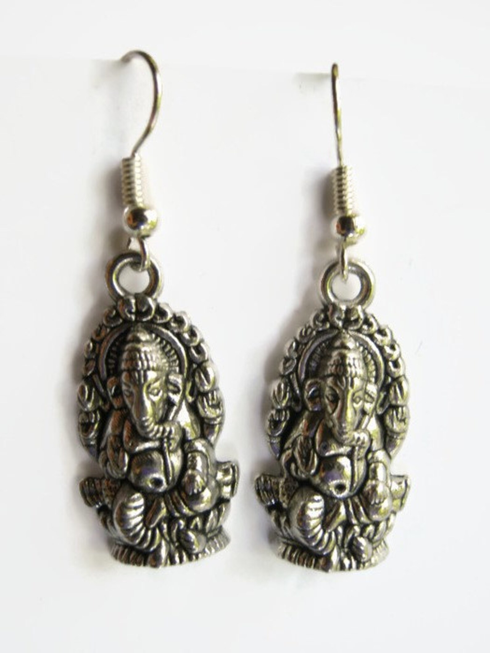 SILVER or BRONZE Ganesh Earrings Hinduism Earrings Hindu Etsy