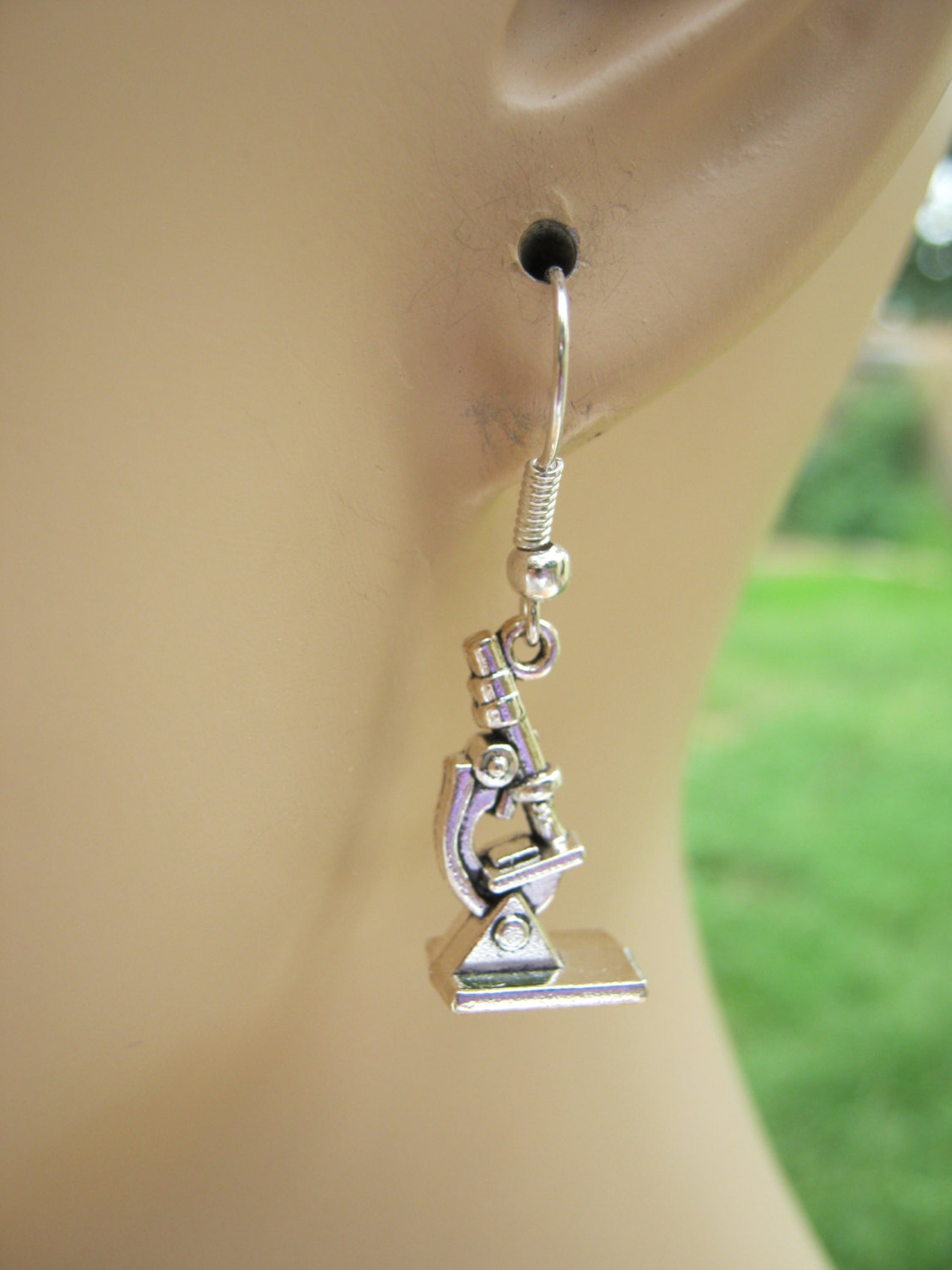 Microscope Earrings Scientist Dangle Earrings on Etsy