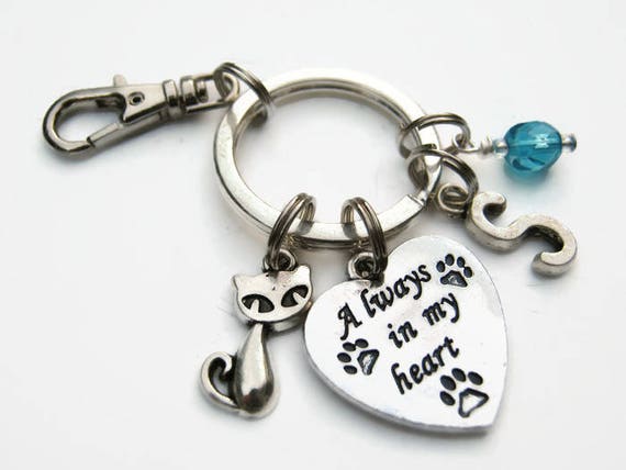 Pet Memorial Paw Print Keychain Purse Charm Dangle Zipper Pull Key Ring Jewelry 