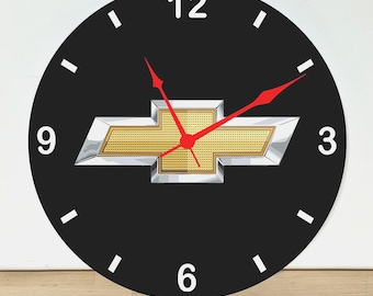 Chevrolet Logo Wall Clock – Automotive Wall Art Home Decor - 11.5" Diameter - Custom Made in the United States