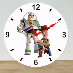 Toy Story "Woody Buzz Lightyear" Wall Clock – Cartoon Acrylic Art Home Decor - 11.5" Diameter - Custom Made in the United States