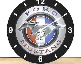 Ford Mustang Wall Clock – Automotive Wall Art Home Decor - 11.5" Diameter - Custom Made in the United States - M2