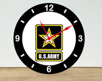 United States Army Gold Star Logo Wall Clock – Wall Art Home Decor - Acrylic Print - 11.5" Diameter - Custom Made in the United States
