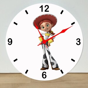 Toy Story "Jessie" Wall Clock – Cartoon Acrylic Art Home Decor - 11.5" Diameter - Custom Made in the United States