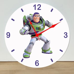 Toy Story "Buzz Lightyear" Wall Clock – Cartoon Acrylic Art Home Decor - 11.5" Diameter - Custom Made in the United States