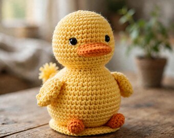 Mini Sitting Duck Crochet Pattern | Duck Amigurumi PDF | Easy Beginner Low Sew Plush Instant Download