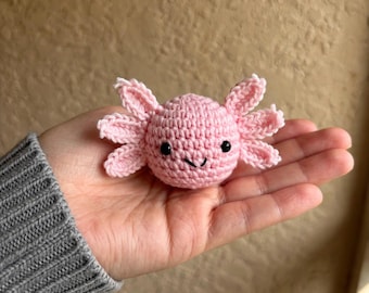 No Sew Axolotl Crochet Pattern | Mini Chubby Axolotl Keychain Amigurumi PDF | Easy Beginner Kawaii Plush Instant Download
