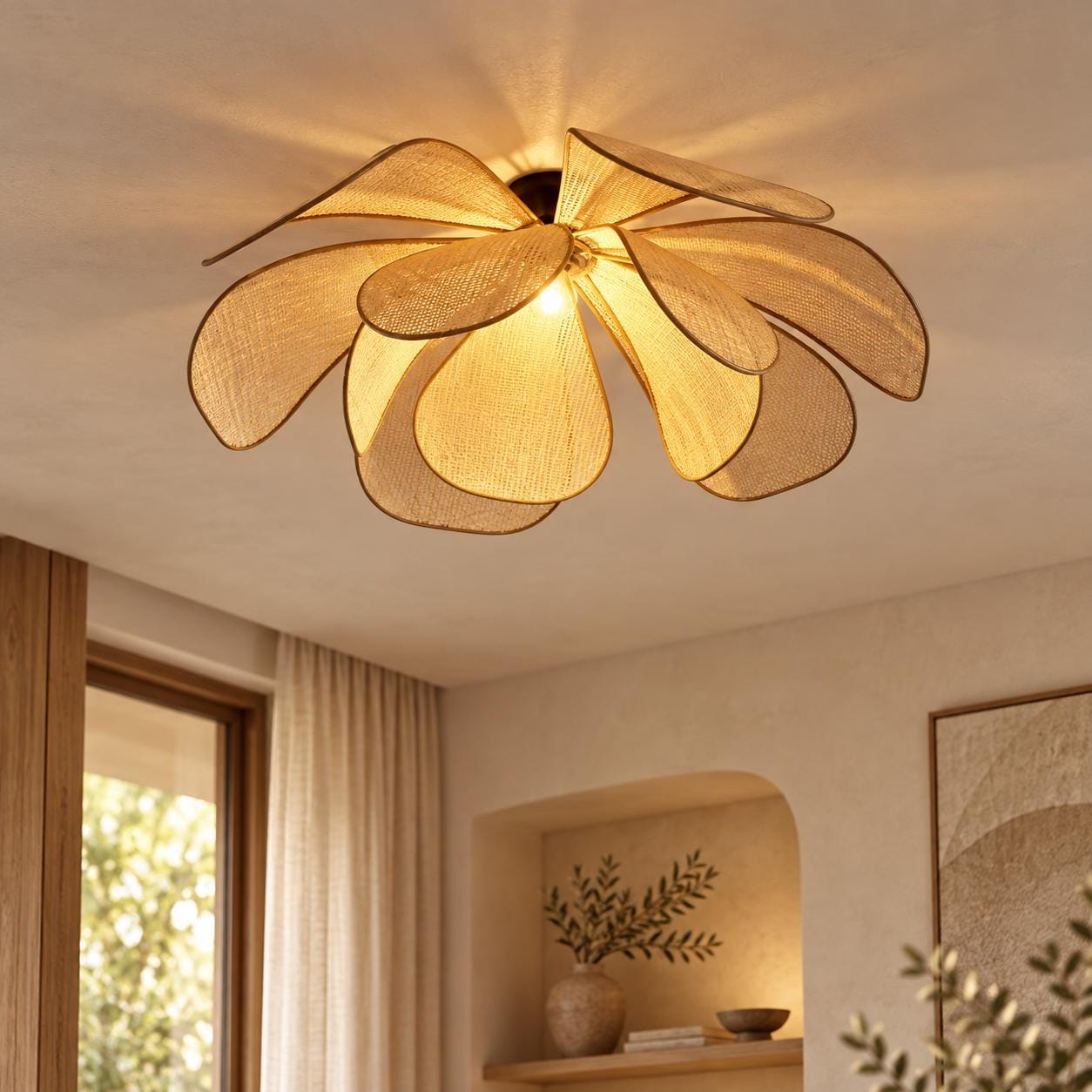 Rattan flower lamp - Etsy 日本