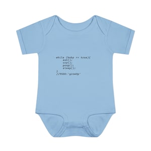 Programmer Baby Bodysuit, Infinite Loop Coding Onesie, Tech Baby Clothes