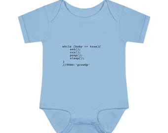 Body para Bebê Programador, Body de Programação em Loop Infinito, Roupa de Bebê Tecnológica