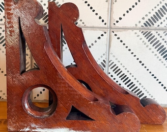 Vintage Pair Architectural Salvage Wood Corbels Shelf Brackets 10”
