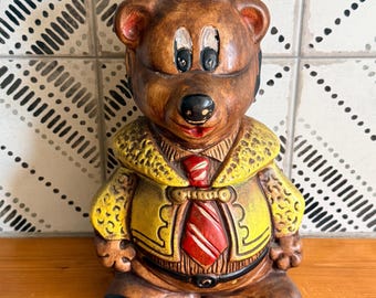 Vintage Teddybär Keksdose Bärenkanister California Style Keramik Wundertier Keksdose Küche Dekor USA