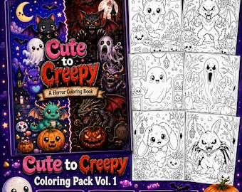 Horror Malbuch, gruselige Transformationen, gruselige Halloween Monster Seiten (10 digitale Downloads)
