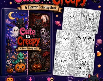 Horror Malbuch, gruselige Transformationen, gruselige Halloween-Monster (20 digitale Downloads)